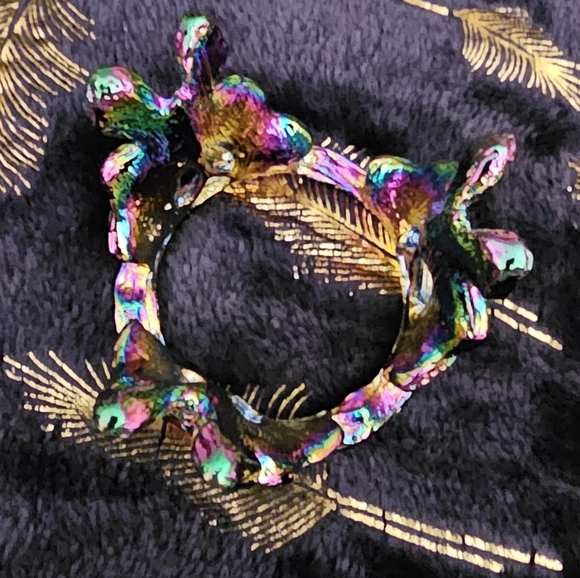 3.5 cm diameter, 50g metal rainbow aura Butterfly holder, holds large spheres - Picture 7 of 13